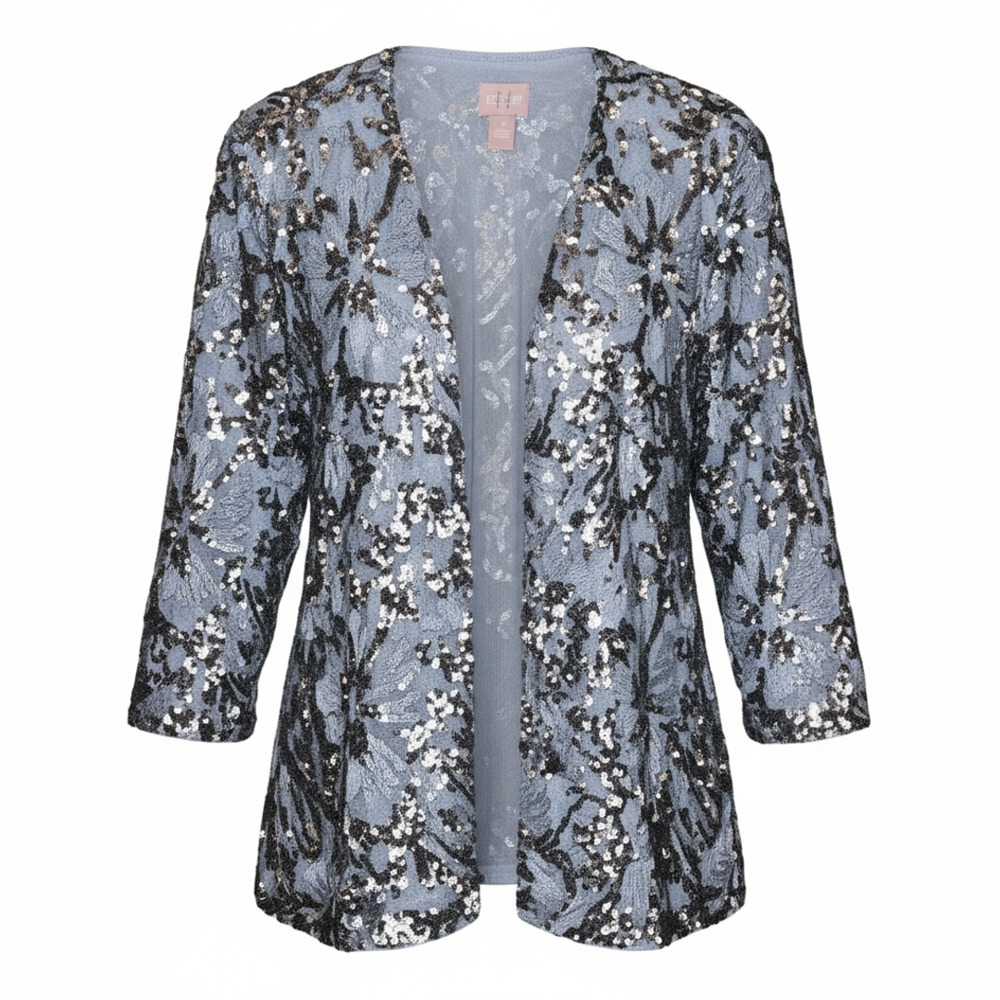 Chico's Sequin Open Front Jacket